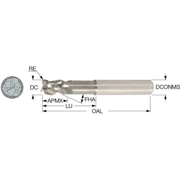 ｲｽｶﾙ 超硬ｿﾘｯﾄﾞｴﾝﾄﾞﾐﾙ(D)(ECR-B3 16-14/43C16R02A92): ミーリングさくさくEC｜切削工具の専門通販