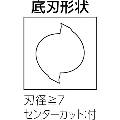 京セラ　超硬スクエアエンドミル　２枚刃ソリッドエンドミル　刃先強化型　２ＦＥＫＭ　刃径７．５ｍｍ　刃長１９ｍｍ　全長６０ｍｍ　シャンク径８ｍｍ