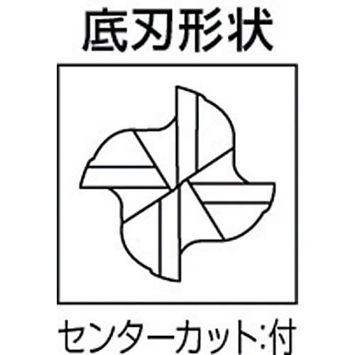 三菱Ｋ　４枚刃センタカット　ハイススクエアエンドミルロング刃長（Ｌ）１０ｍｍ