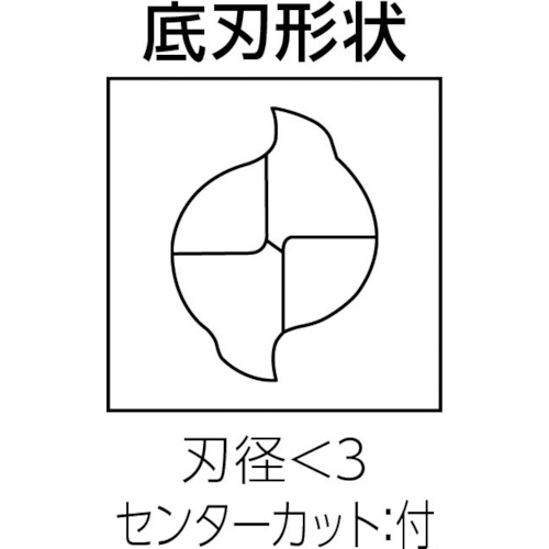 三菱Ｋ　２枚刃エムスター汎用　超硬スクエアエンドミルセミロング刃長（Ｊ）０．９ｍｍ