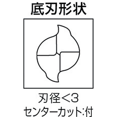 三菱Ｋ　２枚刃ＫＨＡスーパー　ハイススクエアエンドミルショット刃長（Ｓ）１．５ｍｍ