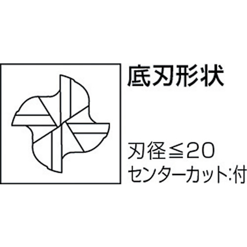 三菱Ｋ　４枚刃バイオレットファイン　ハイスラフィングスクエアエンドミルミディアム刃長（Ｍ）２０ｍｍ