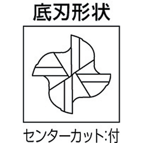 三菱Ｋ　４枚刃ミラクル　超硬スクエアエンドミルミディアム刃長（Ｍ）２４ｍｍ