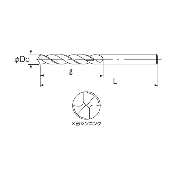 ナチ鉄工用ドリル（シンニング付き）5本入りパック / 3.8mm