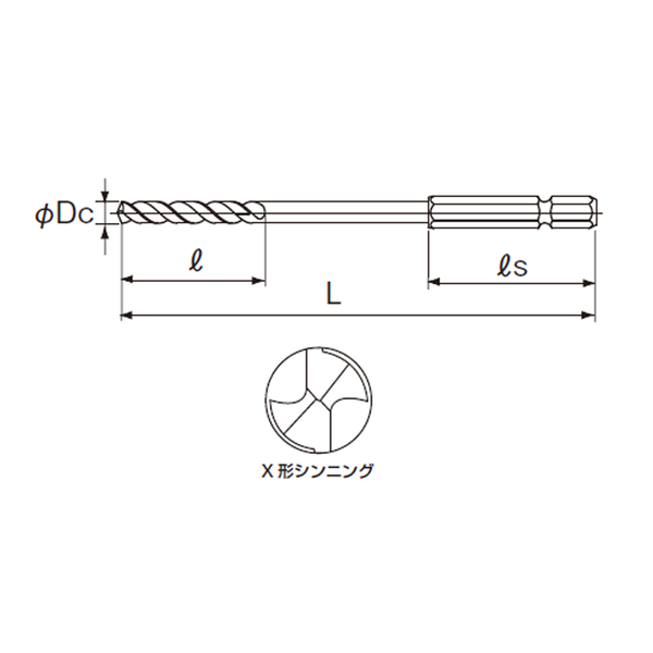 ナチ鉄工用ロングリーチ六角軸ドリル 1本入りパック / 4.0mm