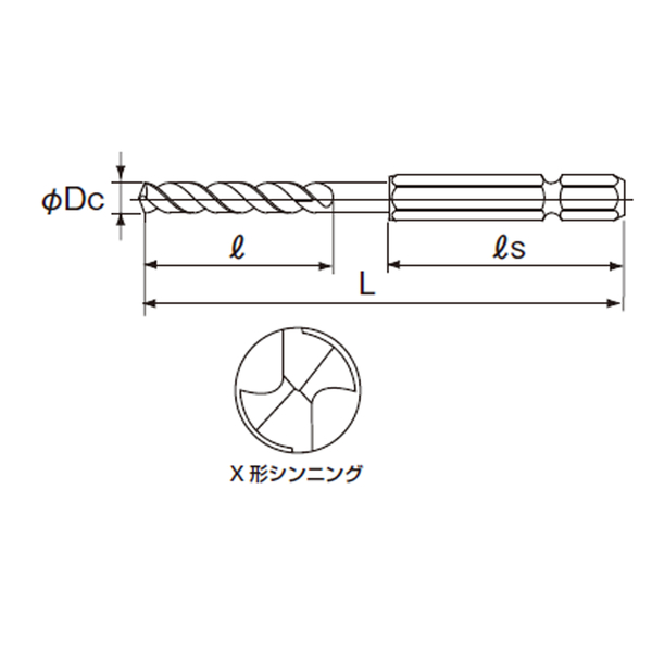 ナチ ステンレス用六角軸ドリルパック 1本入り / 3.4mm