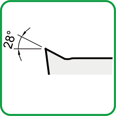 ISO旋削インサート 55°菱形/7°ポジティブ:ブレーカー断面図