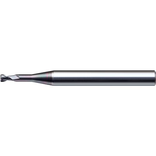 ユニオンツール　ＤＬＣＣＯＡＴ２枚刃銅電極加工用ロングネックラジアス　外径０．８×コーナ半径Ｒ０．２×有効長６×刃長０．８