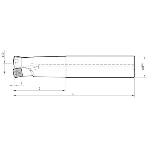 京セラ　高送りカッタ　ＭＦＨ　Ｈａｒｒｉｅｒ　エンドミル（ＳＯＭＴ１０タイプ）ストレートシャンク　刃径２８ｍｍ　刃数２枚　全長１４０ｍｍ　シャンク径２５ｍｍ