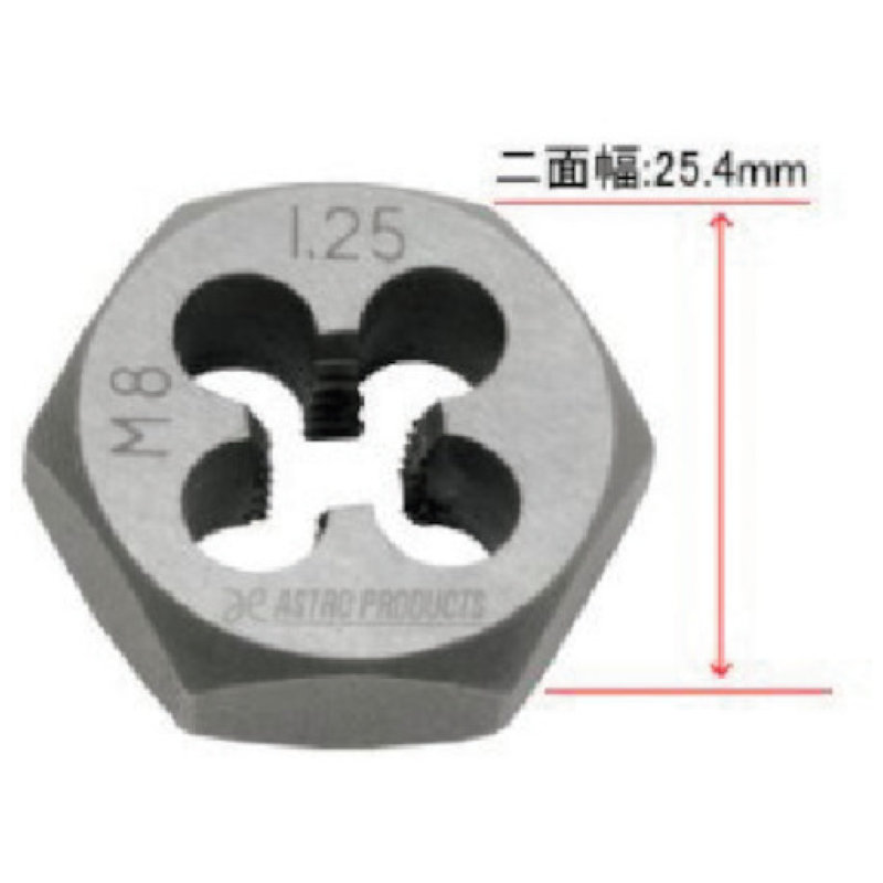 アストロプロダクツ　六角ねじ切りダイス　Ｍ８×１．２５