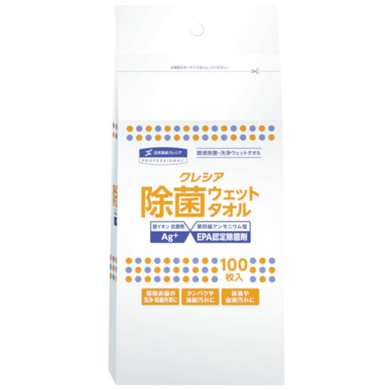 クレシア　除菌　ウェットタオル　詰め替え用　１００枚