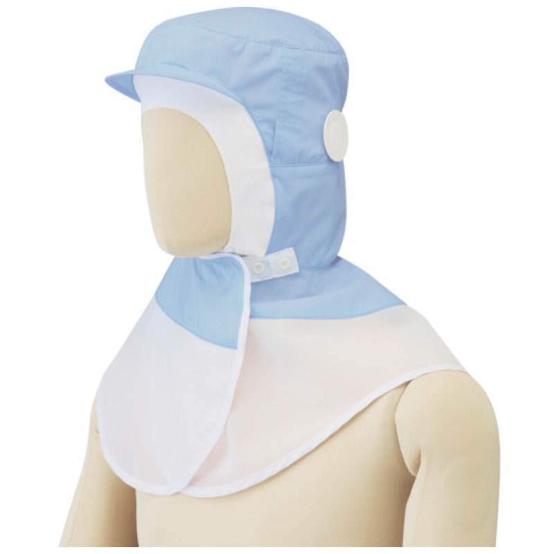 ミドリ安全　食品フード　ＳＨ２７Ｂ（ツバ付　マスク掛け丸型）　ブルー　フリー