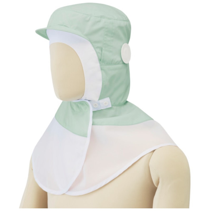 ミドリ安全　食品フード　ＳＨ２７Ｇ（ツバ付　マスク掛け丸型）　グリーン　フリー