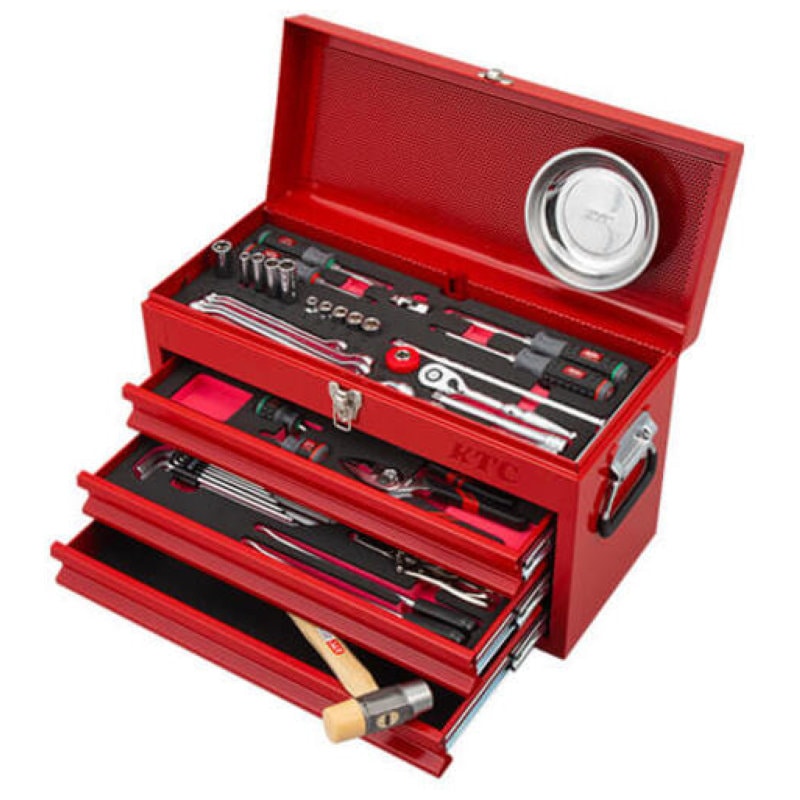 ＫＴＣ　工具セット　９．５ｓｑ．モーターサイクルツールセット　５１点　レッド