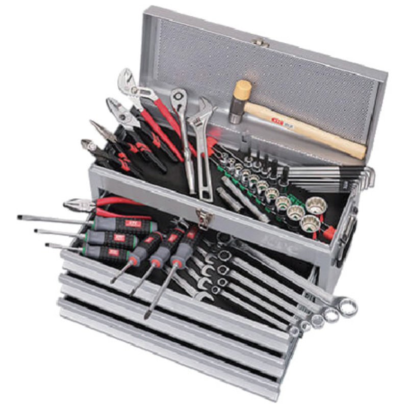 ＫＴＣ　工具セット　１２．７ｓｑ．　一般機械整備向け　チェストタイプ　５２点　シルバー