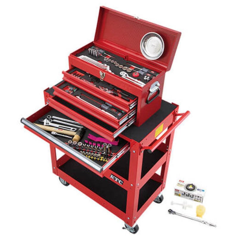 ＫＴＣ　工具セット　チェスト＋ワゴンタイプ　９８点　レッド