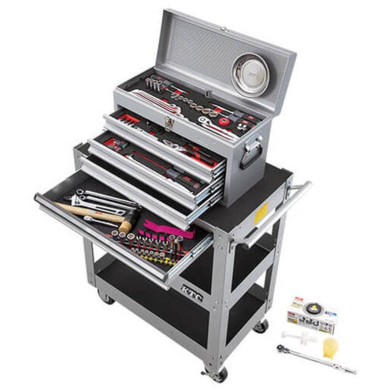ＫＴＣ　工具セット　チェスト＋ワゴンタイプ　９８点　シルバー