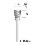 Ｍｉｎｉｍｏ　超硬カッター　クロスカット　Φ６．４　軸径３．０ｍｍ