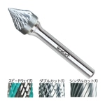 Gracat - 汎用超硬バー / 60°錘/コーン型(J) / スピードウェイ(V) / 刃径6