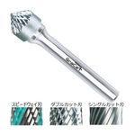 Gracat - 汎用超硬バー / 90°錘/コーン型(K) / スピードウェイ(V) / 刃径6