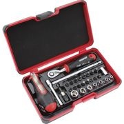 ＦＥＬＯ　１／４　ソケットレンチセット　Ｔ型兼用ドライバーハンドル付き　２９点