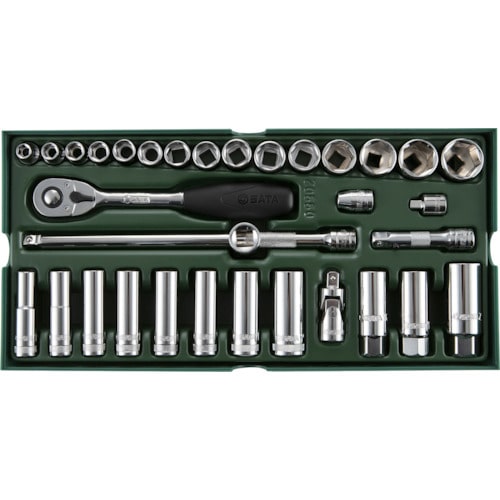 ＳＡＴＡ　３／８”ＤＲソケットレンチセット（６角タイプ）トレー入り