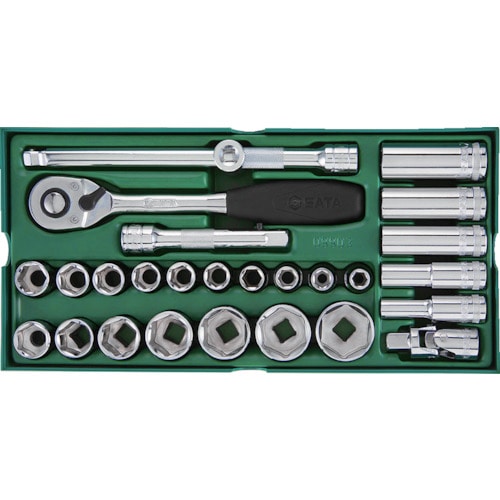 ＳＡＴＡ　１／２”ＤＲソケットレンチセット（６角タイプ）トレー入り