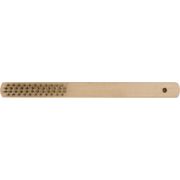 ストロングツール　木柄ワイヤーブラシ　４行　ステンレス線　線径０．３ｍｍ