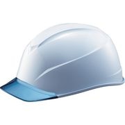 タニザワ　エアライトＳ搭載ヘルメット（透明バイザータイプ・溝付）　透明バイザー：ブルー／帽体色：白
