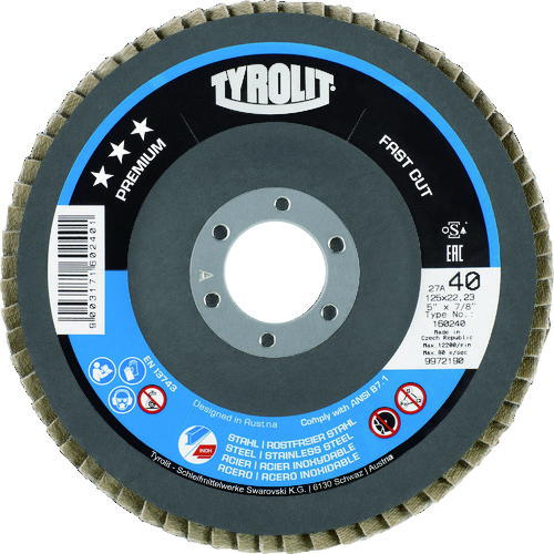 ＴＹＲＯＬＩＴ　フラップディスク　ファストカット　１２５ｍｍ　＃４０