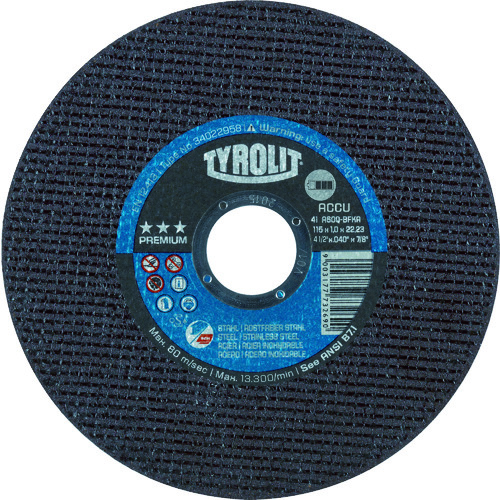 ＴＹＲＯＬＩＴ　コードレスグラインダー対応切断砥石　ＡＣＣＵ　１２５Ｘ１Ｘ２