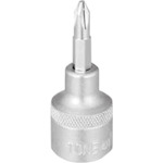 ＴＯＮＥ　ドライバービットソケット（＋）Ｎｏ．２　差込角１２．７ｍｍ　全長５７ｍｍ