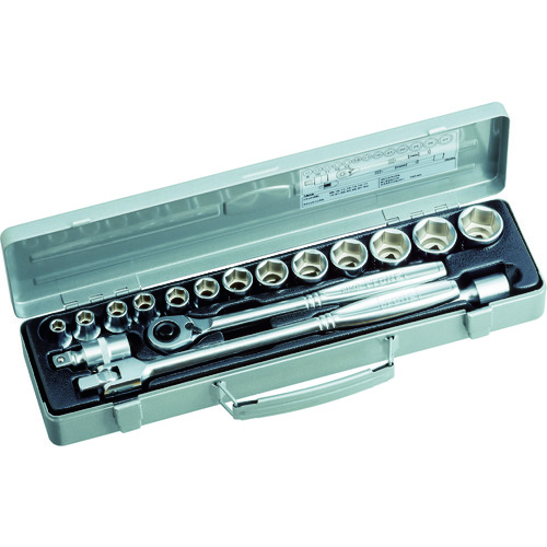 ＴＯＮＥ　ソケットレンチセット　差込角１２．７ｍｍ　１７点セット　６角（８ｍｍ～）