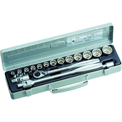 ＴＯＮＥ　ソケットレンチセット　差込角１２．７ｍｍ　１７点セット　１２角（８ｍｍ～）