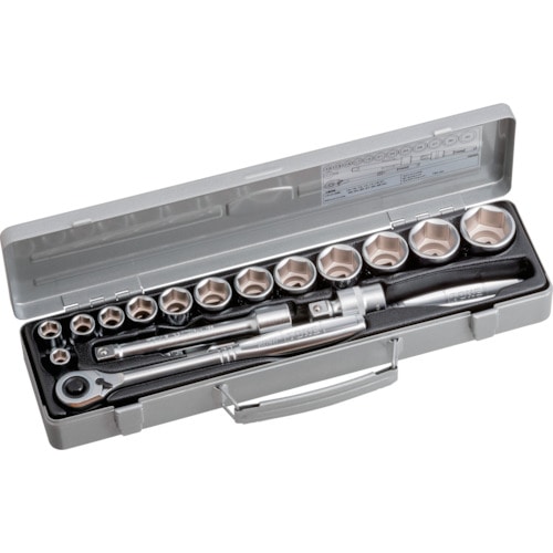 ＴＯＮＥ　ソケットレンチセット　差込角１２．７ｍｍ　１７ｐｃｓ　６角（１０ｍｍ～）