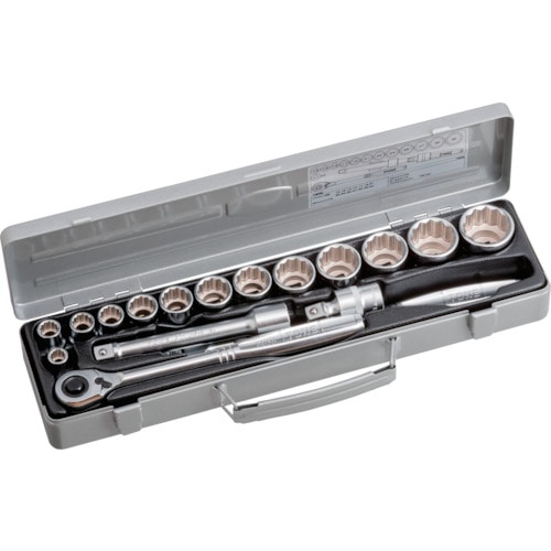 ＴＯＮＥ　ソケットレンチセット　差込角１２．７ｍｍ　１７点セット　１２角（１０ｍｍ～）