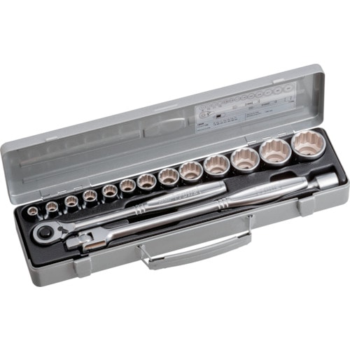 ＴＯＮＥ　ソケットレンチセット　１２角タイプ　差込角１２．７ｍｍ　１６点セット