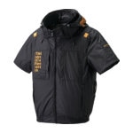 空調風神服　ファン付ウェア　Ｔｈｅ　ｔｏｕｇｈ　空調風神服半袖　コンプリートセット　ブラック　Ｌ　３０Ｖ　ファン・バッテリー付