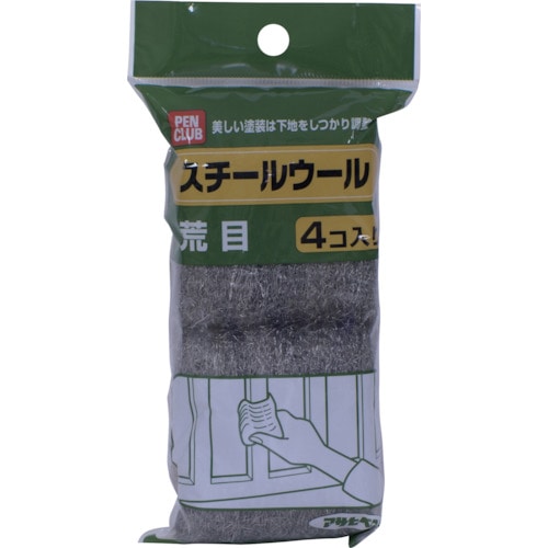 アサヒペン　ＰＣスチールウール　荒目４個入