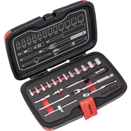 Ｐｒｏ－Ａｕｔｏ　１／４ＤＲ．１９ＰＣソケットレンチセット