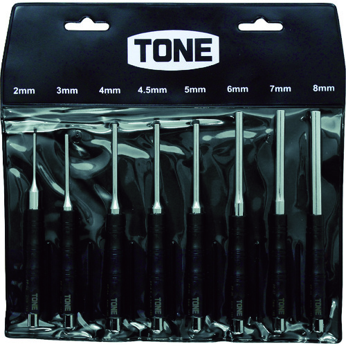 ＴＯＮＥ　平行ピンポンチセット　２．０、３．０、４．０、４．５、５．０、６．０、７．０、８．０ｍｍ　８点セット