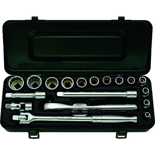 ＡＳＨ　１２角ソケットセット３／８（９．５）×１９ＰＣＳ