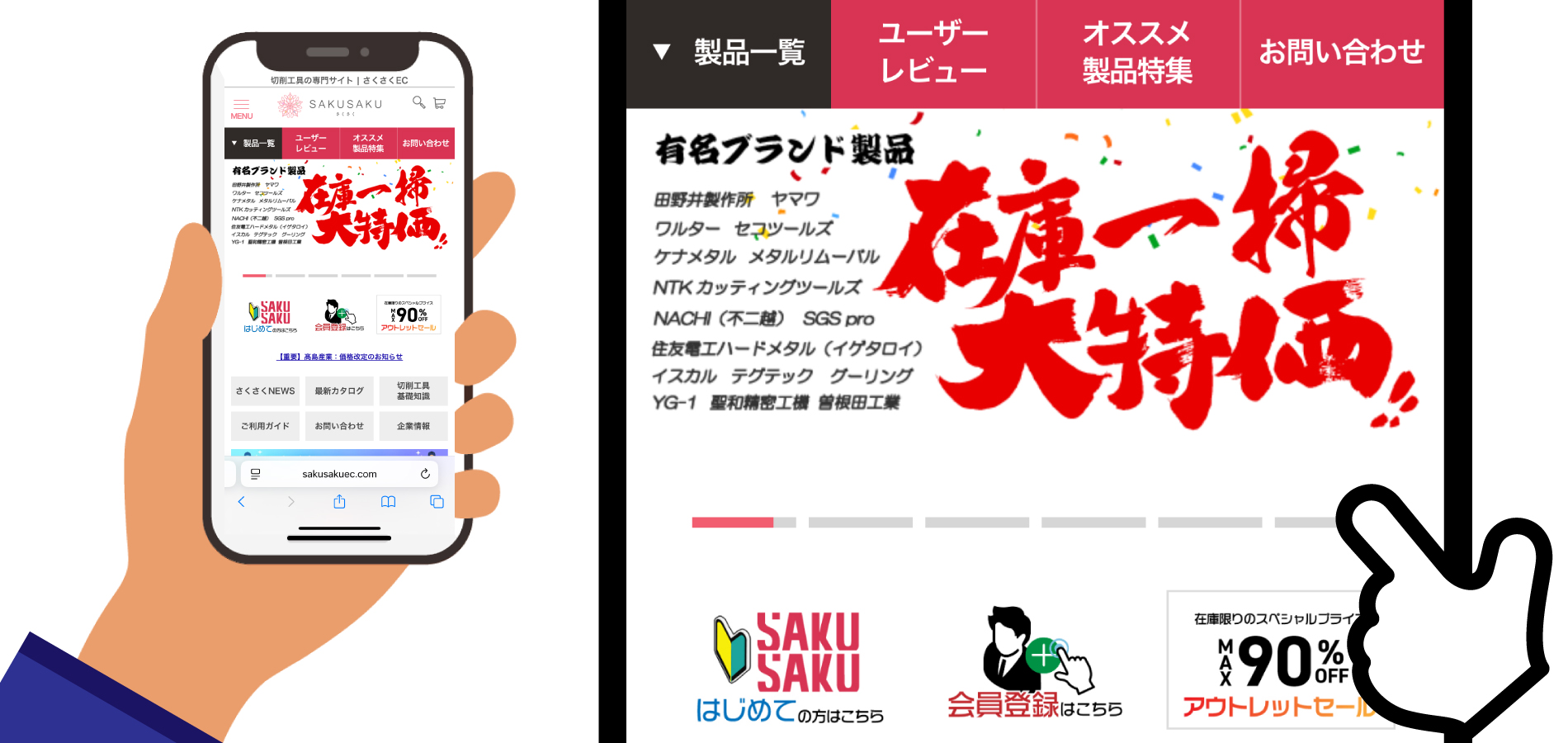 はじめての方へ｜さくさくECとは？｜切削工具の専門通販サイト
